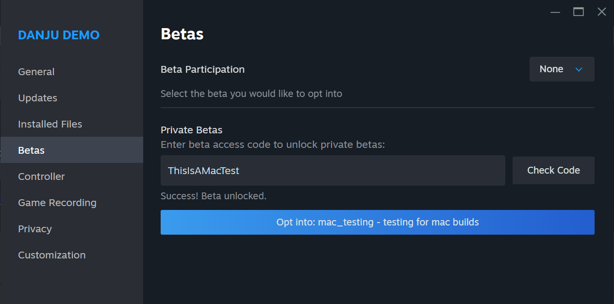 Beta unlock